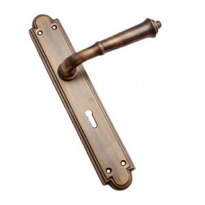 "Sela" Brass Door Handle with Plate